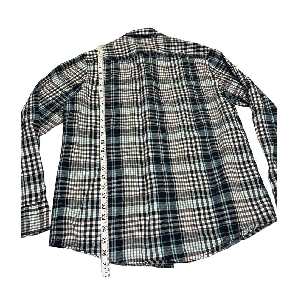 Wrangler Shirt Men Blue White Plaid Button Up Dress Casual Long Sleeve Sz M - Picture 5 of 6